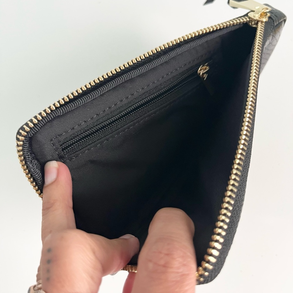 Bandolier Black Leather Crossbody IPhone Case and Pouch with Gold Chain - Picture 8 of 10